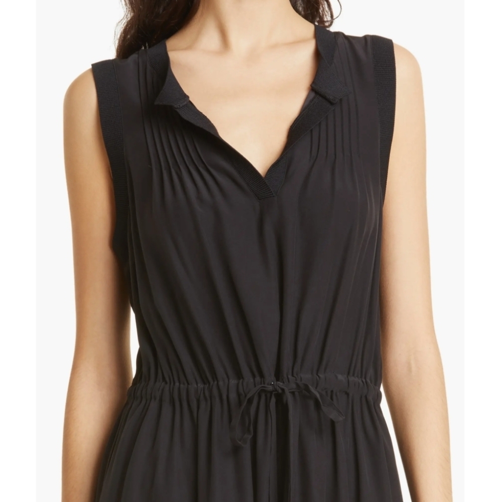 Black Lannah Tie Waist Silk Dress - Picture 5 of 13